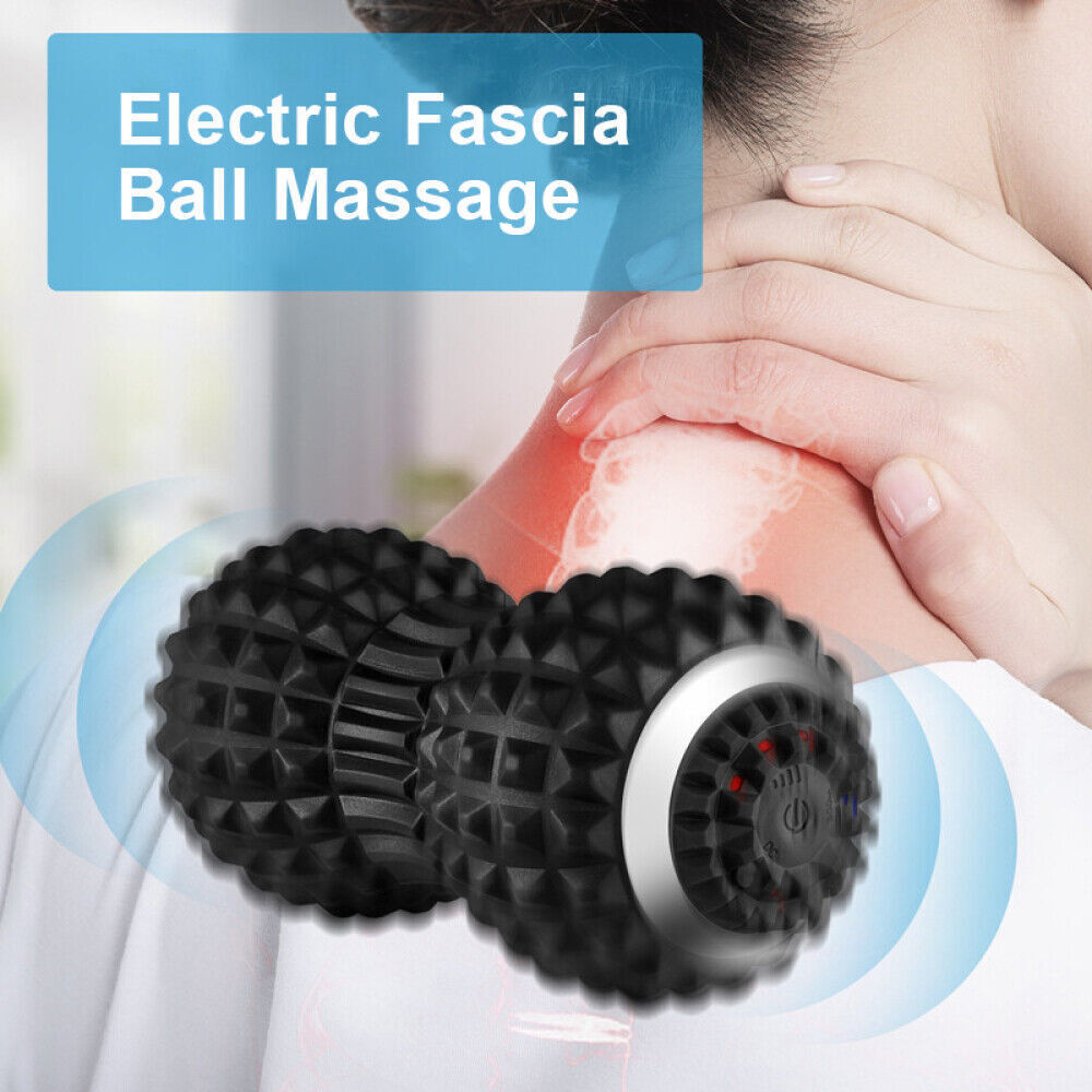 Electric Massage Ball Peanut Gym Yoga Roller Vibrating Lacrosse Ball Muscle Pain Relief Deep Tissue Massager Rechargeable 4speed